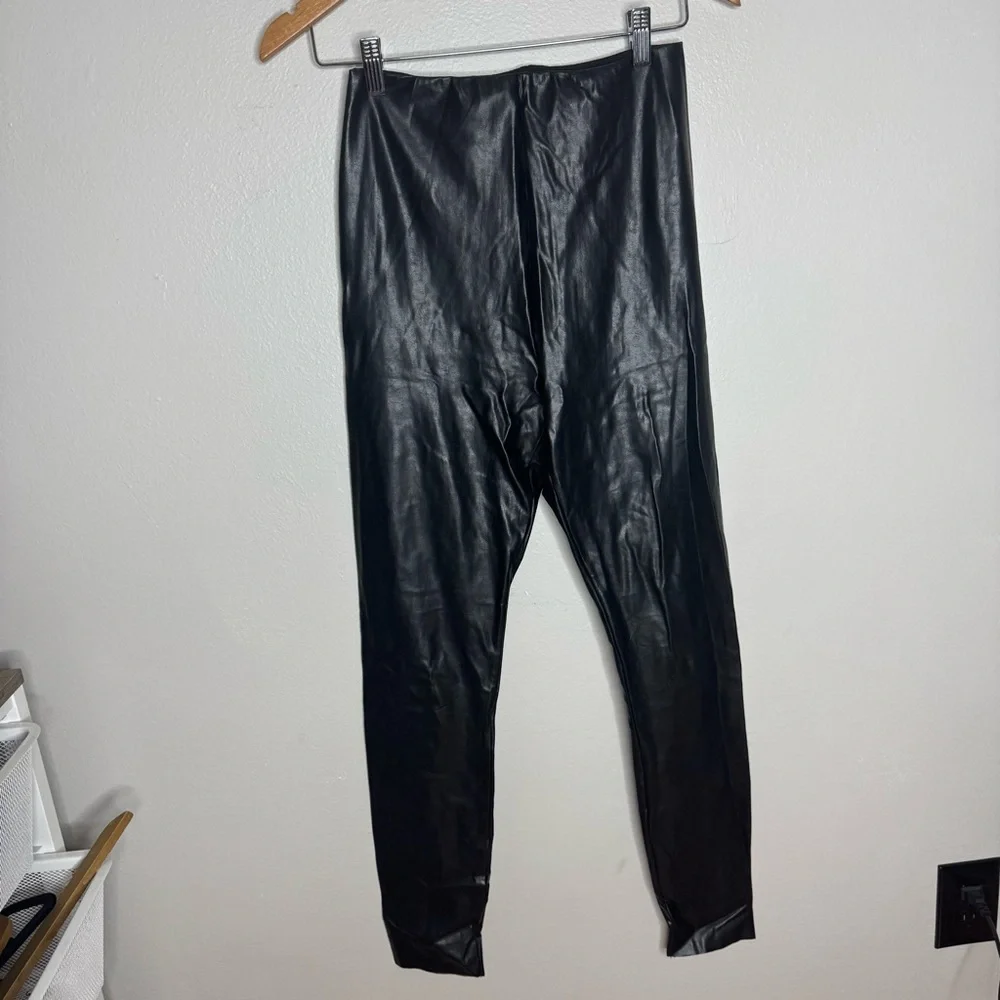 Aritzia Wilfred Free Leather Leggings High Rise Black
